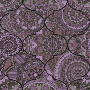 Patchwork desen. Vintage dekoratif öğeler. Elle çizilmiş backg