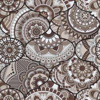 Patchwork desen. Vintage dekoratif öğeler. Elle çizilmiş backg