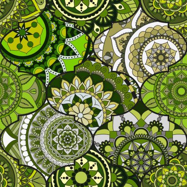 Patchwork desen. Vintage dekoratif öğeler. Elle çizilmiş backg