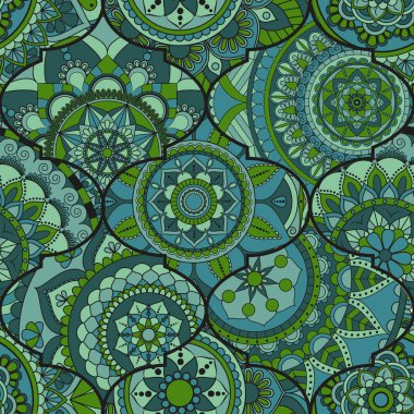 Patchwork desen. Vintage dekoratif öğeler. Elle çizilmiş backg