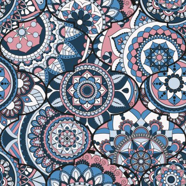 Patchwork desen. Vintage dekoratif öğeler. Elle çizilmiş backg