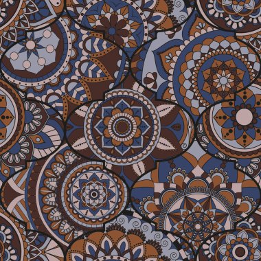 Patchwork desen. Vintage dekoratif öğeler. Elle çizilmiş backg