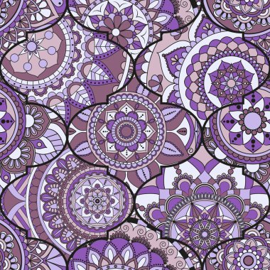 Patchwork desen. Vintage dekoratif öğeler. Elle çizilmiş backg