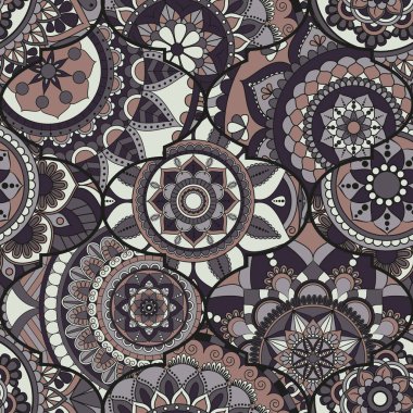 Patchwork desen. Vintage dekoratif öğeler. Elle çizilmiş backg