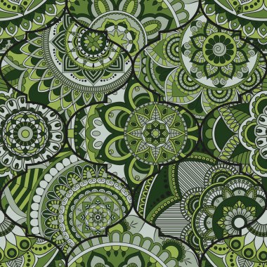 Patchwork desen. Vintage dekoratif öğeler. Elle çizilmiş backg