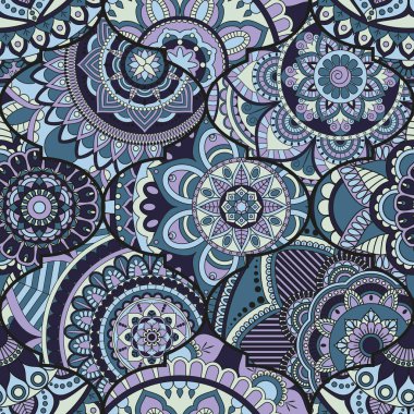 Patchwork desen. Vintage dekoratif öğeler. Elle çizilmiş backg