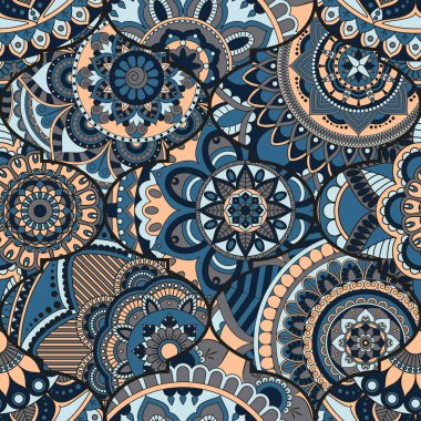 Patchwork desen. Vintage dekoratif öğeler. Elle çizilmiş backg