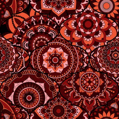 Patchwork desen. Vintage dekoratif öğeler. Elle çizilmiş backg