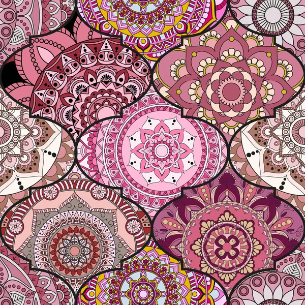 Modèle de patchwork. Éléments décoratifs vintage. Arrière dessiné à la main — Image vectorielle