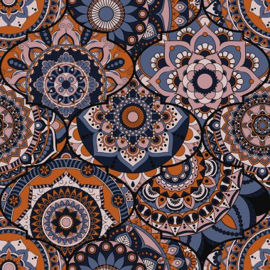 Patchwork desen. Vintage dekoratif öğeler. Elle çizilmiş backg