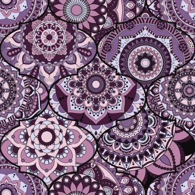 Patchwork desen. Vintage dekoratif öğeler. Elle çizilmiş backg