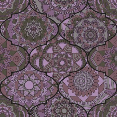 Renkli fayans boho seamless modeli. Mandala arka plan. Abstra