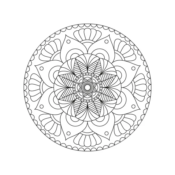 Mandala aux fleurs. Éléments décoratifs vintage. Modèle oriental, v — Image vectorielle