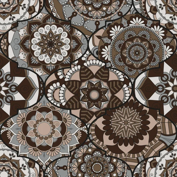 Azulejos coloridos patrón sin costura boho. Fondo de mandala. Abstra — Vector de stock