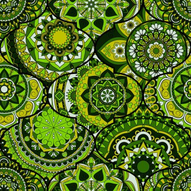 Renkli fayans boho seamless modeli. Mandala arka plan. Abstra