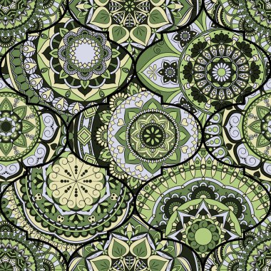 Renkli fayans boho seamless modeli. Mandala arka plan. Abstra