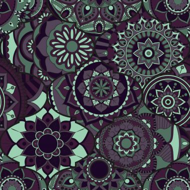 Patchwork desen. Vintage dekoratif öğeler. Elle çizilmiş backg