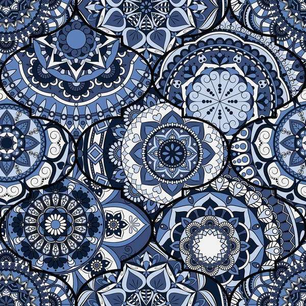 Azulejos coloridos patrón sin costura boho. Fondo de mandala. Abstra — Vector de stock