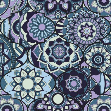 Patchwork desen. Vintage dekoratif öğeler. Elle çizilmiş backg