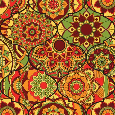Patchwork desen. Vintage dekoratif öğeler. Elle çizilmiş backg