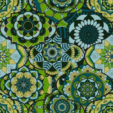 Renkli fayans boho seamless modeli. Mandala arka plan. Abstra