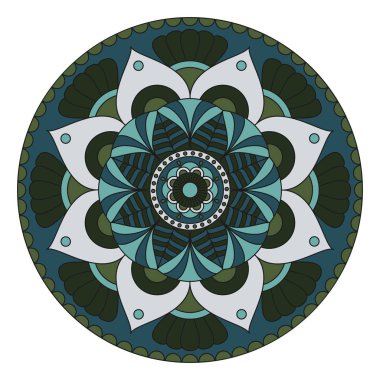 Çiçek mandalalar. Vintage dekoratif öğeler. Oryantal desen, 