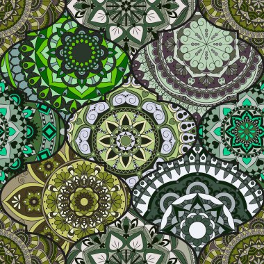 Renkli fayans boho seamless modeli. Mandala arka plan. Abstra
