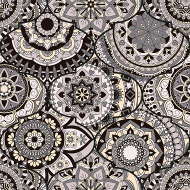 Renkli fayans boho seamless modeli. Mandala arka plan. Abstra