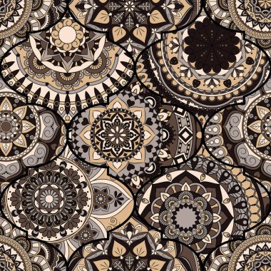 Renkli fayans boho seamless modeli. Mandala arka plan. Abstra