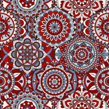 Patchwork desen. Vintage dekoratif öğeler. Elle çizilmiş backg