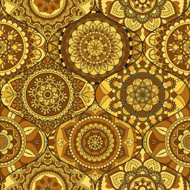 Patchwork desen. Vintage dekoratif öğeler. Elle çizilmiş backg