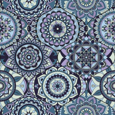 Patchwork desen. Vintage dekoratif öğeler. Elle çizilmiş backg