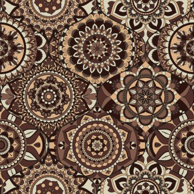 Patchwork desen. Vintage dekoratif öğeler. Elle çizilmiş backg