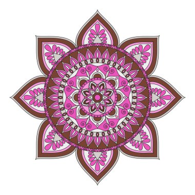 Çiçek mandalalar. Vintage dekoratif öğeler. Oryantal desen, 