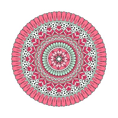 Çiçek mandalalar. Vintage dekoratif öğeler. Oryantal desen, 