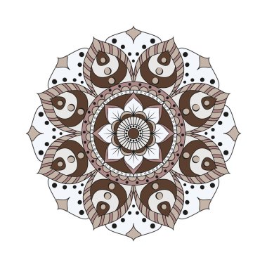 Çiçek mandalalar. Vintage dekoratif öğeler. Oryantal desen, 