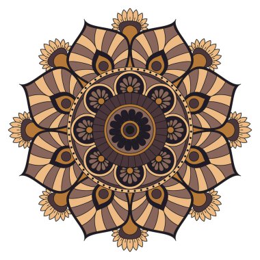 Çiçek mandalalar. Vintage dekoratif öğeler. Oryantal desen, 