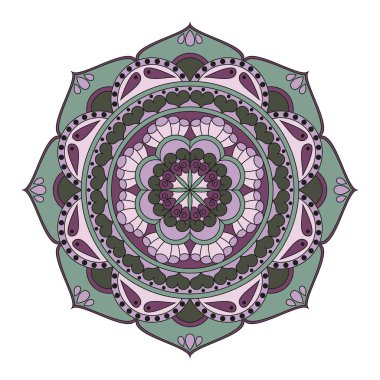 Çiçek mandalalar. Vintage dekoratif öğeler. Oryantal desen, 