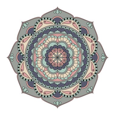 Çiçek mandalalar. Vintage dekoratif öğeler. Oryantal desen, 