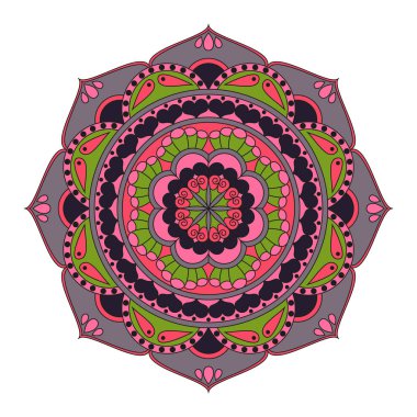 Çiçek mandalalar. Vintage dekoratif öğeler. Oryantal desen, 