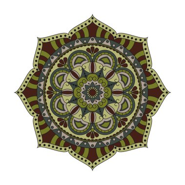 Çiçek mandalalar. Vintage dekoratif öğeler. Oryantal desen, 