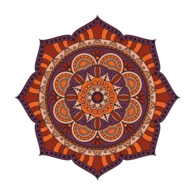 Çiçek mandalalar. Vintage dekoratif öğeler. Oryantal desen, 