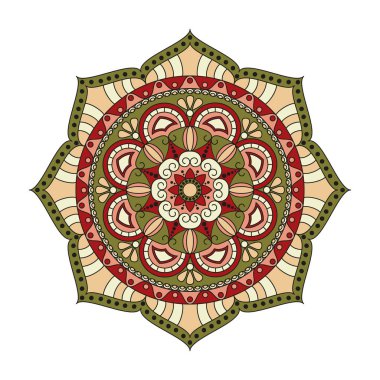 Çiçek mandalalar. Vintage dekoratif öğeler. Oryantal desen, 