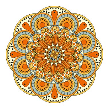 Çiçek mandalalar. Vintage dekoratif öğeler. Oryantal desen, 