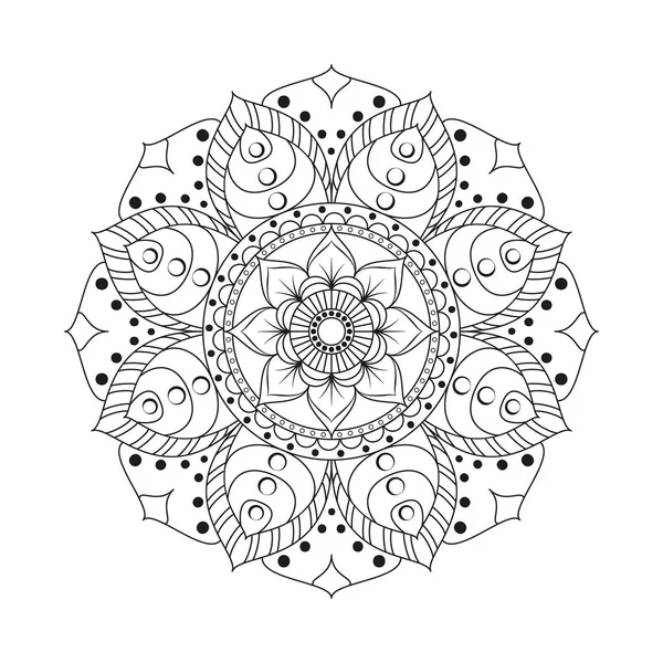 Mandala Flor. Elementos decorativos vintage. Padrão oriental, v — Vetor de Stock