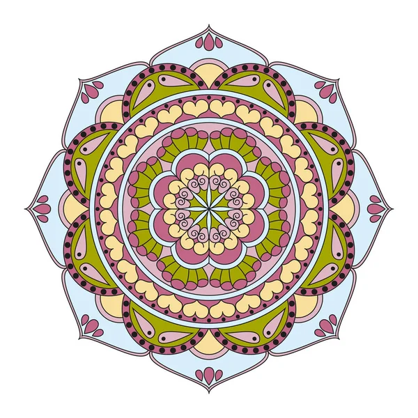 Mandalas de flores. Elementos decorativos vintage. Patrón oriental , — Archivo Imágenes Vectoriales