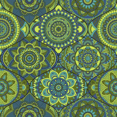 Patchwork desen. Vintage dekoratif öğeler. Elle çizilmiş backg