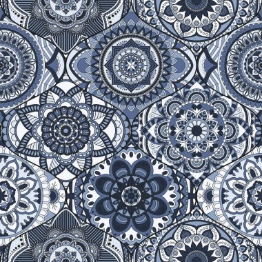 Patchwork desen. Vintage dekoratif öğeler. Elle çizilmiş backg