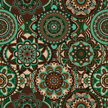 Patchwork desen. Vintage dekoratif öğeler. Elle çizilmiş backg