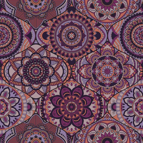 Patchwork desen. Vintage dekoratif öğeler. Elle çizilmiş backg